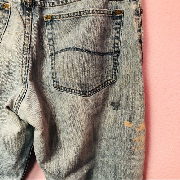 Vintage Distressed Lee Relaxed Bootcut Dungarees Grunge - Picture 7 of 16